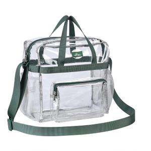 Bagenius Clear Bag Stadium Approved, 12612 Clear bag for Stadium Events, Women's Handbag for Sports Concert Festival Work (Green)