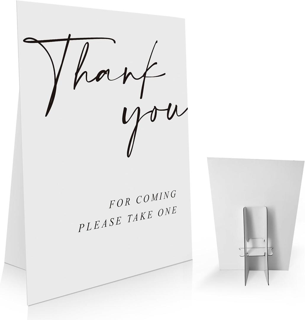 Thank You Wedding Sign 8 x 11 Inch, Thank You for Coming, Please Take One Sign, Bridal Shower Sign, Wedding Favors Sign, Anniversary Party Sign-WDS13, white