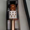 BlueFire 4 in 1 Karaoke Wireless Microphone with LED Lights, Portable Microphone for Kids, Great Gifts Toys for Kids, Girls, Boys and Adults (Pink)