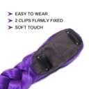 26 inch Long Purple Braid Ponytail Pre Stretched Purple Hair Extensions for Braids Easy Clip in Ponytail for Cosplay Halloween Costume