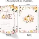 Our Little Pumpkin Is Turning One - First Birthday Invitation Cards with Envelopes Pack of 20 (4"x6") - Pumpkin Floral Autumn Themed 1st Birthday Party Invitations.(158)