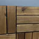 Acacia Interlocking Deck Tiles, 9 PCS Wood Flooring, 12 Slats, Honey Oak
