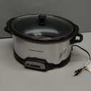 Hamilton Beach 7 Quart Programmable Slow Cooker With Flexible Easy Programming, 5 Cooking Times, Dishwasher-Safe Crock & Lid, Silver (33473)