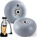 Lenwen 2 Pack PU Beach Balloon Wheels Beach Cart Tires Replacement Big Sand Wheels with 1 Air Pump for Kayak Canoe Cart Rolling Walker Wheelchair and Boat
