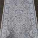 Runner Rug 110" x 36" Vintage Living Room Rug Area Rug for Bedroom Non-Slip Rug Gray Floral Floor Rugs  