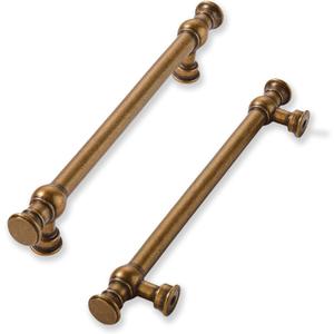 khtumeware 10 Pack 6inch(152mm) Hole Center Antique Brass Cabinet Pulls Solid Heavy Duty Pull Cabinet Hardware Handle for Kitchens cabinets Dressers Pull for Bathroom