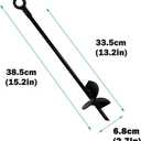 Ground Anchors, Tent Stakes Heavy Duty, Trampoline Anchor Kit, Triple Propeller,Heavy Duty Anchor Hook for Canopies, Car Ports, Sheds, Swing Sets, Easy to use, 4pcs 15 Black