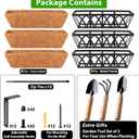 HKZ Deck Balcony Railing Planter Window Boxes - 3 Pack 24 Inch Planter Box, Balcony Planters Railing Hanging, Window Boxes Outdoor Fence Planters