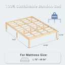 Bamboo Wood Bed Frame 14 Inch Full Size Platform Bed with Non-Slip Slats Support, No Box Spring Needed, Smooth Finish Bed with Under Bed Storage for Bedroom, Dorm, Hotel, Natural