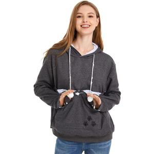LINYUCHEN Cat Dog Pouch Hoodie Large Pet Pouch Sweatshirt Puppy Kitten Holder Carrier Pullover Shirt Unisex Hoodies (Dark Grey) XXL