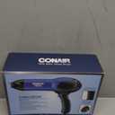 Conair Hair Dryer, 1875W Turbo Blow Dryer with Tourmaline Coating and Ionic Conditioning, Includes Diffuser and Concentrator Attachments, 2 Heat & 2 Speed Settings, Blue/Black (3 Piece Set)