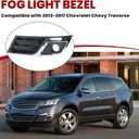 Fog Light Bezel Compatible with 2013-2017 Chevrolet Chevy Traverse Front Bumper Fog Light Cover with Silver Bright Strips Replaces 20988619 GM1038148 (Left)