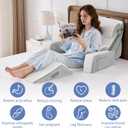 9PCS Wedge Pillow Set for After Surgery Recovery, Adjustable Memory Foam Neck Pillow, Foam Leg Pillow, Relieves Neck, Leg Pain, Sleep Apnea, and Functions as a Reading Pillow, Gray