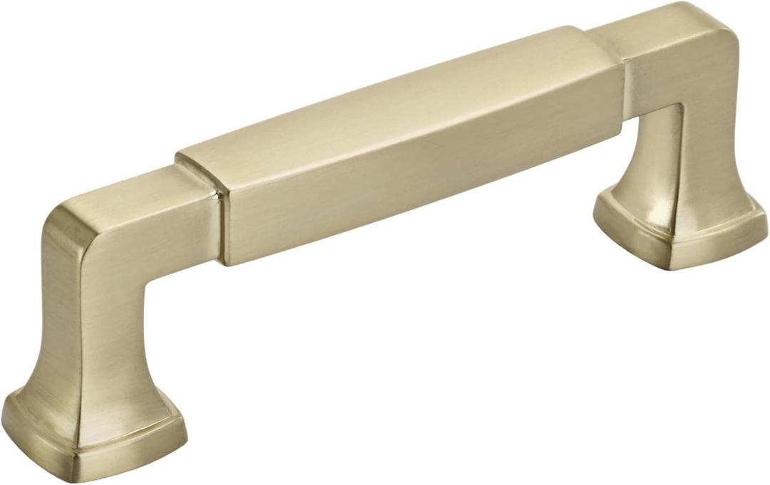 Amerock | Cabinet Pull | Golden Champagne | 3-3/4 inch (96 mm) Center to Center | Stature | 1 Pack | Drawer Pull | Drawer Handle | Cabinet Hardware