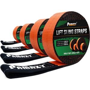 2PCS 2x3FT & 2PCS 2x7FT Supper Sturdy Lift Sling Straps, 18800 Pound Capacity Heavy Duty Eye-Eye Nylon Strap for Hoist, 2-Ply Polyester Rigging Straps, Tree Saver Recovery Straps Web Sling