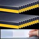 Fainne 25 Pcs Shelf Label Strips 1.5''H x 48" L Self Adhesive Shelf Label Holder Gondola Price Tag Stick on Plastic Clear Ticket Channel for Metal Wood Plastic Rack(White)