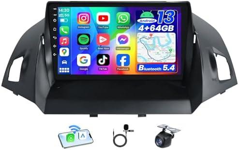Car Radio for Ford Kuga 2013-2019: 4GB RAM+ 64G ROM 5G WiFi 9" 1280 * 800 Touch Screen Stereo, Wireless Carplay Android Auto Bluetooth GPS RDS DSP HiFi FM Mirror Link SWC Backup Camera Mic