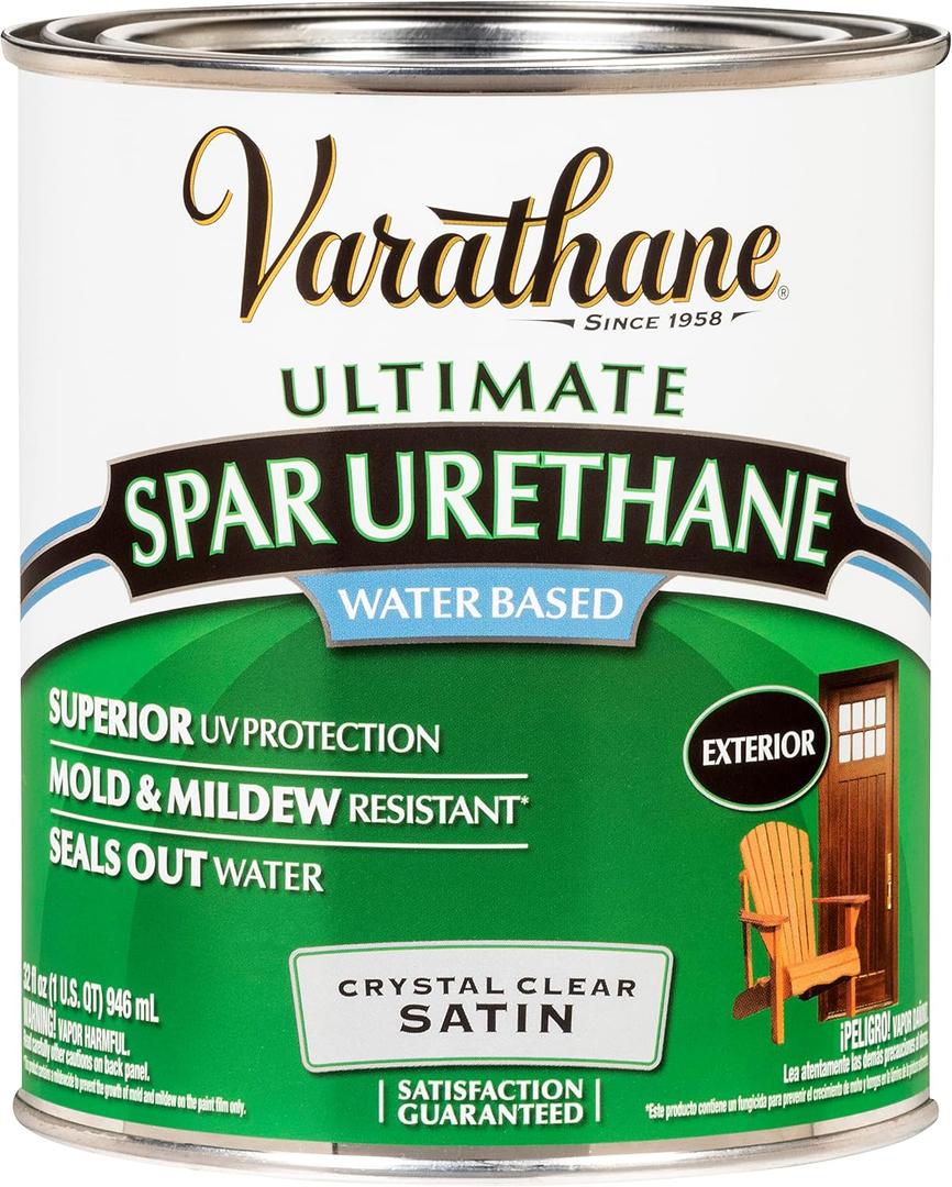 Varathane 250241H Water-Based Ultimate Spar Urethane, Quart, Satin, 2 Packs