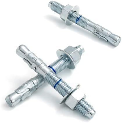 HROMIGRY 5/8" x 5" Concrete Anchors (25 Pack) 5/8 inch Wedge Anchors Bolts Zinc Plated