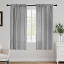 FantasDecor Light Filtering Linen Textured Curtains 63 inches Length Country Rustic Farmhouse Boho Curtain for Bedroom Privacy Summer Curtains for Living Room, 2 Panels, W52 x L63, Dove Gray
