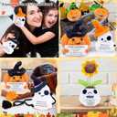 2 x YUXIYAN Halloween Ghost Gifts,Emotional Support Halloween Positive Ghost Crochet for Women Mom Friends Coworkers Teacher Christmas,Birthday,Thank You,Encouragement Gifts for Office Desktop Home Decor (Black Orange Hat Ghost)