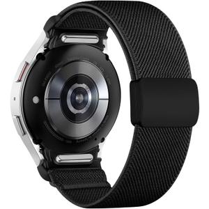 Stretchy Bands Compatible with Samsung Galaxy Watch 7 6 5 4 FE Band 40mm 44mm/5 Pro Band/Galaxy Watch 6 4 Classic 47mm 43mm 42mm 46mm, One Click No Gap Gradient Print Nylon Strap