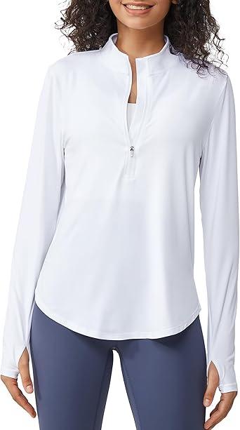 G4Free Womens UPF 50+ Sun Shirts Lightweight Quick Dry Long Sleeve Workout Tops Lightweight Running Pullover, Size M