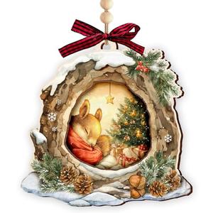 Squirrel Christmas Ornament 2025 - Woodland Christmas Ornament for Family, Squirrel Ornament for Lovers, Animal Ornaments for Tree Decor, Unique Animal Lover Gifts for Girls, Boys