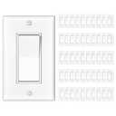 Amico 50 Pack Single Pole Light Switch with Wall Plate, UL Listed, 15A 120/277V, On/Off Rocker Paddle Interrupter Wall Switch, Grounding Screw, Residential Grade, Suitable for Home and Business, White