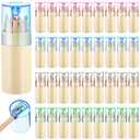 Kosiz 32 Pack Mini Colored Pencils Bulk Set, with Built-in Sharpener, 12 Colors Per Tube, Portable Coloring Kit for Travel, Party Favors, Classroom Rewards, Gift, Goodie Bag Supplies