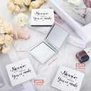 Qunclay 12 Pcs Mini Compact Mirrors Bulk Inspirational Appreciation Mirror Gifts Portable Square Pocket Mirrors for Women Mother's Day Coworker Church Party Favors(White, Never Forget)