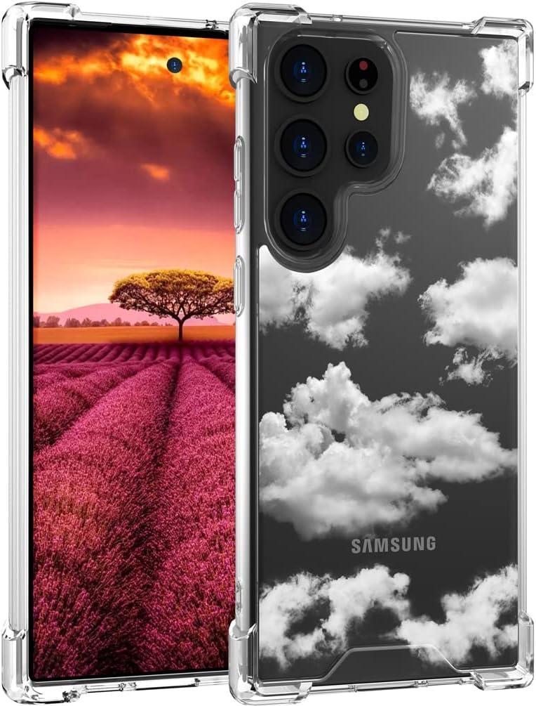 Compatible with Samsung Galaxy S23 Ultra Case Cute Clear for Women Girls, Designer Transparent Phone Cover Design