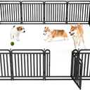 New Thickened Version Dog Playpen, 32 Inch Dog Fences for The Yard, Portable Outdoor Dog Playpen for Large/Medium/Small Dogs, Foldable Metal Dog Dlaypen, with Doors (16 Panels, 32 Inch)