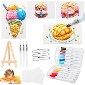 BAGISTES Magic Bubble Texture Painting Set, Magic 3D Effect Texture Set, DIY Bubble Painting Pen Art Set, Fluffy Popcorn Painting Texture Painting Set