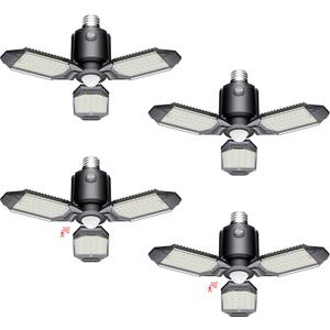 Motion Sensor Garage Light, 80W Garage Lights Ceiling Led Motion Activated,Dusk to Dawn Sensor Lights,Ultra Bright LED Shop Light Bulb,Screw in Lights for Barn,Basement(4Pack)