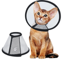  3Pack(4,5,6) Vivifying Cat Cone, Adjustable Recovery Pet Cone, Lightweight Plastic Elizabethan Collar for Cats, Mini Dogs and Rabbits (Black) 