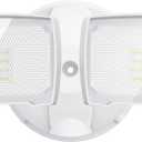 LEPOWER 3000LM Flood Light Outdoor, Switch Controlled LED Security Light, 28W Exterior Lights with 2 Adjustable Heads, IP65 Waterproof, 5500K Wall Mount Exterior LED Flood Light for Garage, Yard White