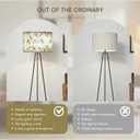 Drum Flower Lamp Shades for Table Lamps 12" Top x 12" Bottom x 8" High Linen Lampshade set of 2 Lamp Shade with E27 to E26/E14 Adapters for Floor Lamps Bedside Lamps, Assembly Required (pattern 9)