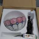 Tiffany Style Table Lamp - 8" Pink Stained Glass Handmade Decor for Home, Office, Bedroom & Living Room - 8 x 8 x 14.9 Inches