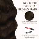 GOO GOO Tape in Hair Extensions Human Hair, 4A Chocolate Brown, 16inch 50g 20pcs, Skin Weft Seamless Invisible, Silky Straight with Thick Ends, Remy Human Hair