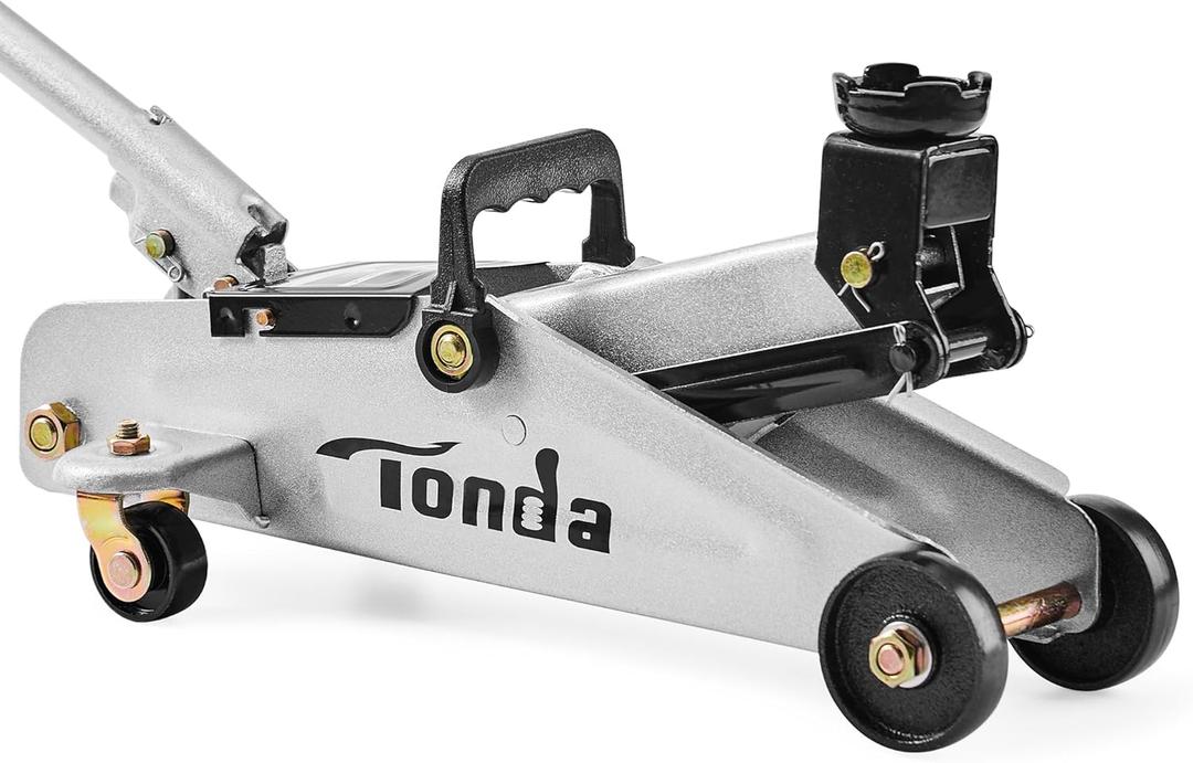 TONDA Floor Jack, Hydraulic Portable Car Lift Jack, 2 Ton (3,800 lb) Capacity, Silver (Small)