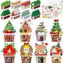 48 Set Christmas Picture Frame Craft Kit DIY Paper Holiday Christmas Crafts Bulk Xmas Tree Flower Pot Gingerbread Stickers for Xmas Party Decorations Classroom Art Project Home Activities