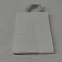 Oikss 11 Pack 5.25x3.25x8.25 Inch Small White Kraft Paper Bags with Handles Bulk for Birthday Wedding Party Favors Grocery Retail Shopping Business Goody Craft Gift Bags Cub Sacks (100pcs Count)