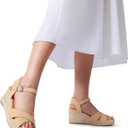 DREAM PAIRS Espadrille Dressy Wedge Sandals, Women's Platform Sandals Casual Summer, Comfortable High Heeled Wedges with Adjustable Buckle, 8