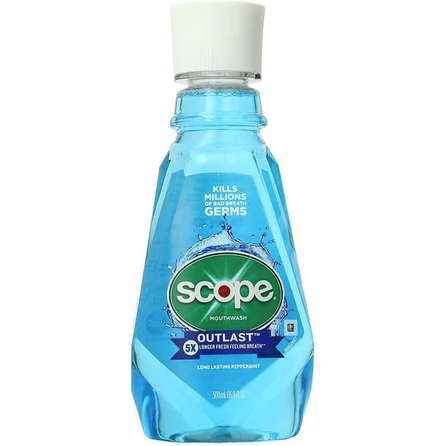 Crest Scope Outlast Mouthwash - 16.9 oz - Long Lasting Peppermint,Pack Of 4