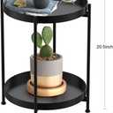 Round Side Table,Black End Table, 15.7 in x 15.7 in x 20.5 in