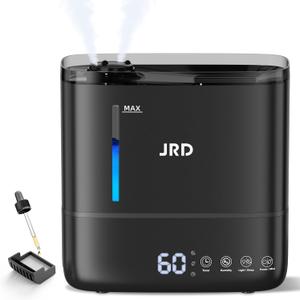 JRD Humidifiers for Bedroom, Ultrasonic Humidifier 4L for Large Room, Cool Mist TopFill, 40H Run, 12H Timer, 360° Nozzle, Aroma Diffuser, 7Color Night Light for Home, Office, Baby, Pets, Plants