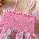 NNJXD Flower Girl Embroidery Dress Little Princess Tie Bowknot Summer Casual Dresses (Pink, XS)