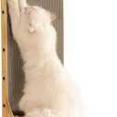 FUKUMARU Cat Scratcher, 26.8 Inch L Shape Cat Scratch Pad Wall Mounted, Cat Scratching Cardboard with Ball Toy for Indoor Cats, Large Size
