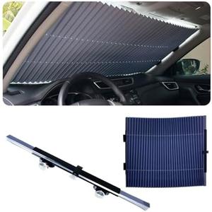 Suvnie Retractable Windshield Sun Shade for Car, 27 Inch Sunshade Protector Blocks 99% UV Rays to Keep Your Car Cool, Car Accessories for Window Sun Protection with Suction Cups